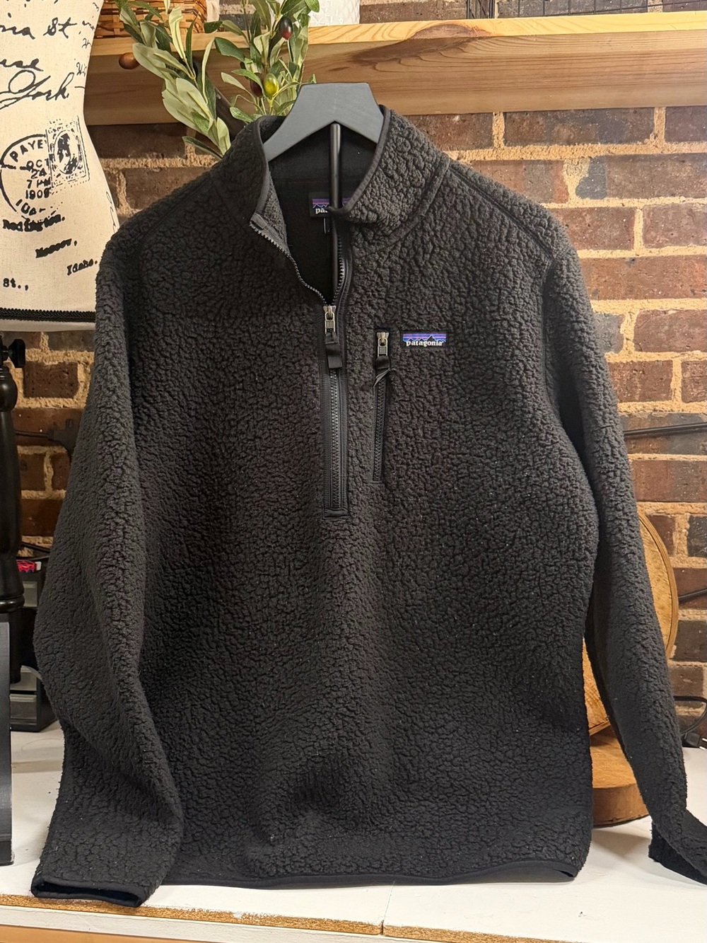Patagonia Black Sherpa Fleece Half-Zip Pullover